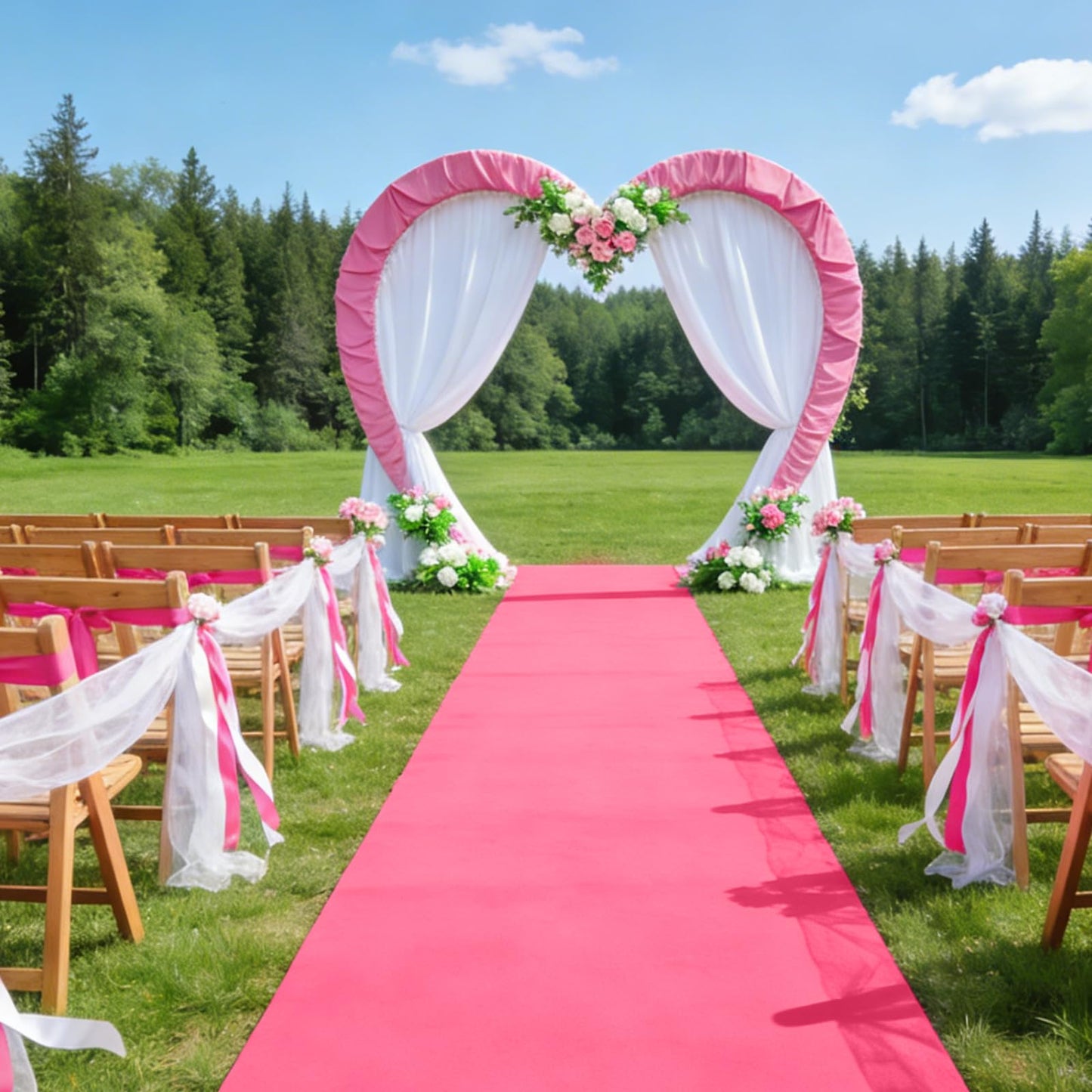 Pink Carpet Runner for Party 140GSM Polyester Fabric Carpet Runner Decorations for Hollywood Theme Party, Runway Rug Prom Aisle Rug (Pink, 3 X10 FT)