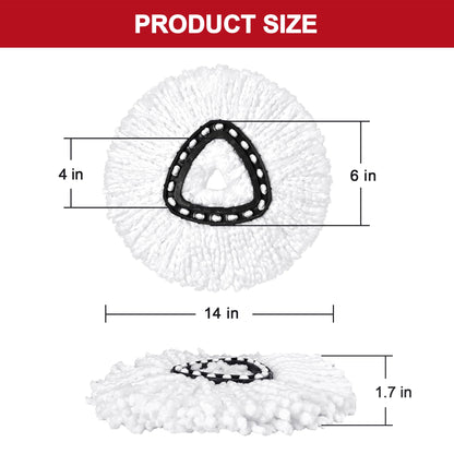 Mop Replacement Heads for O-Ceda Mop Replace Head EasyWrin Spin Mop Heads Replacements, Microfiber Spin Mop Refills, Easy Cleaning Mop Head Replacement (White-3 Mop Heads)