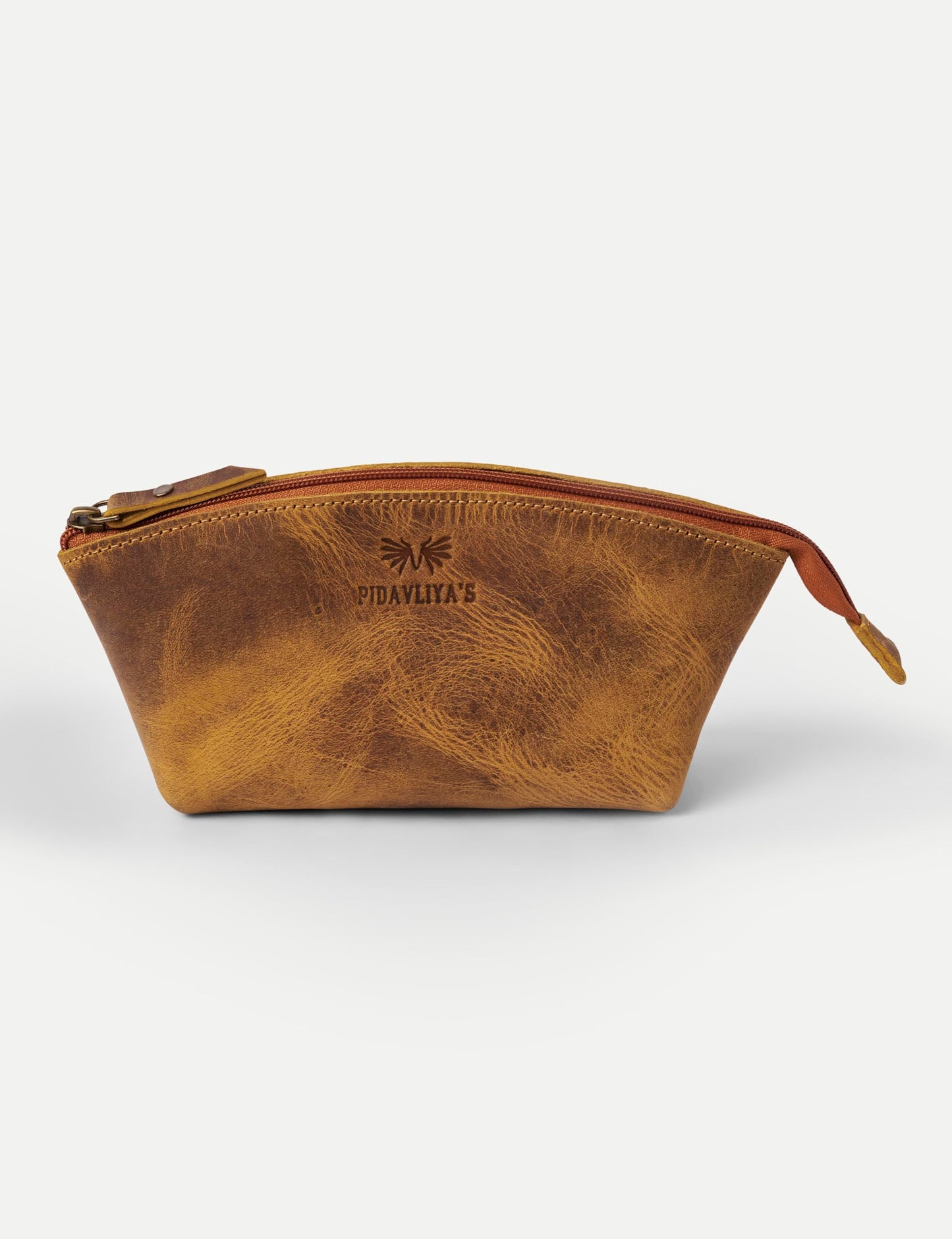 PIDAVLIYA'S Genuine Leather Versatile Gondola Style Handbag - Cosmetic, Toiletry, Makeup, Shaving Organizer Bag - Dopp Kits - Unisex (Antique Brown)