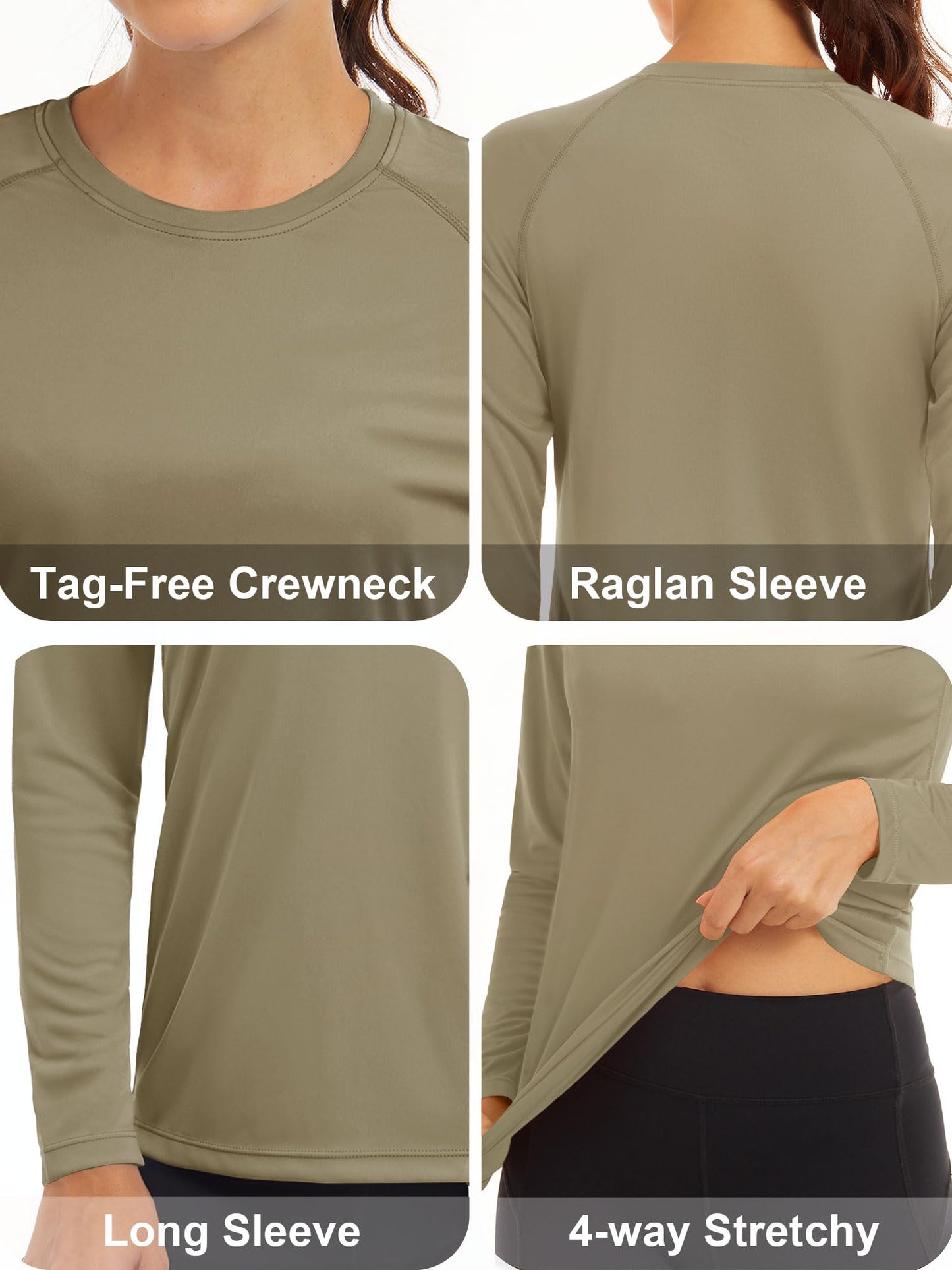MAGCOMSEN Womens T Shirts Athletic Shirts Running Tee Shirts Women Summer Shirts for Women UPF 50+ Sun Protection Shirts Long Sleeve Shirts