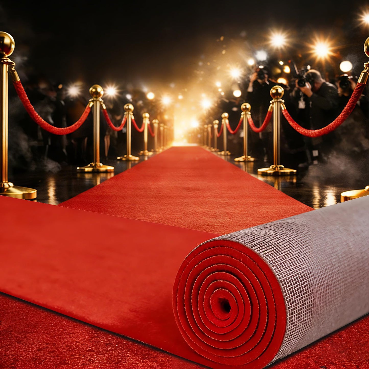 Red Carpet Runner 3x10 ft, Extra Thick 450 GSM Aisle Runner Rug, Non Slip 480 GSM TPR Rubber Backed Event Carpet Runner for Wedding, Party, Prom, Hollywood Runway, VIP Entrance