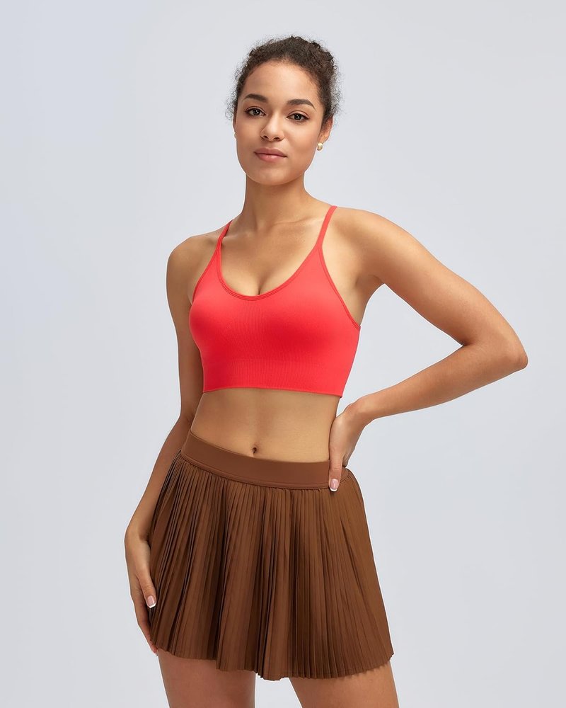 Sports Bras for Women - Sexy Crisscross Back Seamless Design | Medium Support with Removable Pads