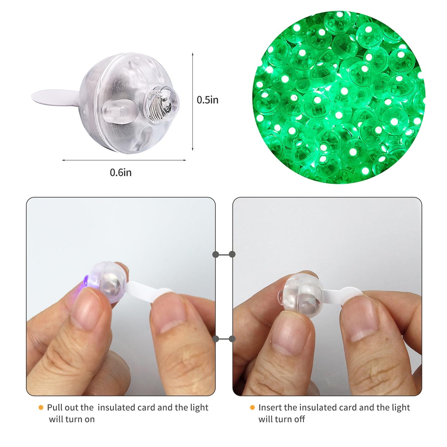 Aogist 100Pcs Green Balloon Lights with Hook,Long Standby Time,Waterproof Mini Light for Birthday Party Wedding Christmas Halloween Easter Decorative (Steady)