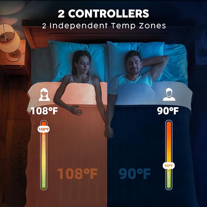 HYLEORY Heated Electric Blanket Full 72"x84" Soft Fleece & Flannel with 5 Heating Levels & 10 Hours Timer Auto Shutt Off, ETL Certified, Washable，Heated Blanket for Body-Dark Green