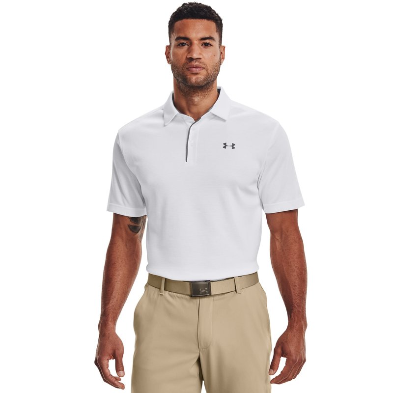 Under Armour Men's Tech Golf Polo , White (100)/Graphite, Small