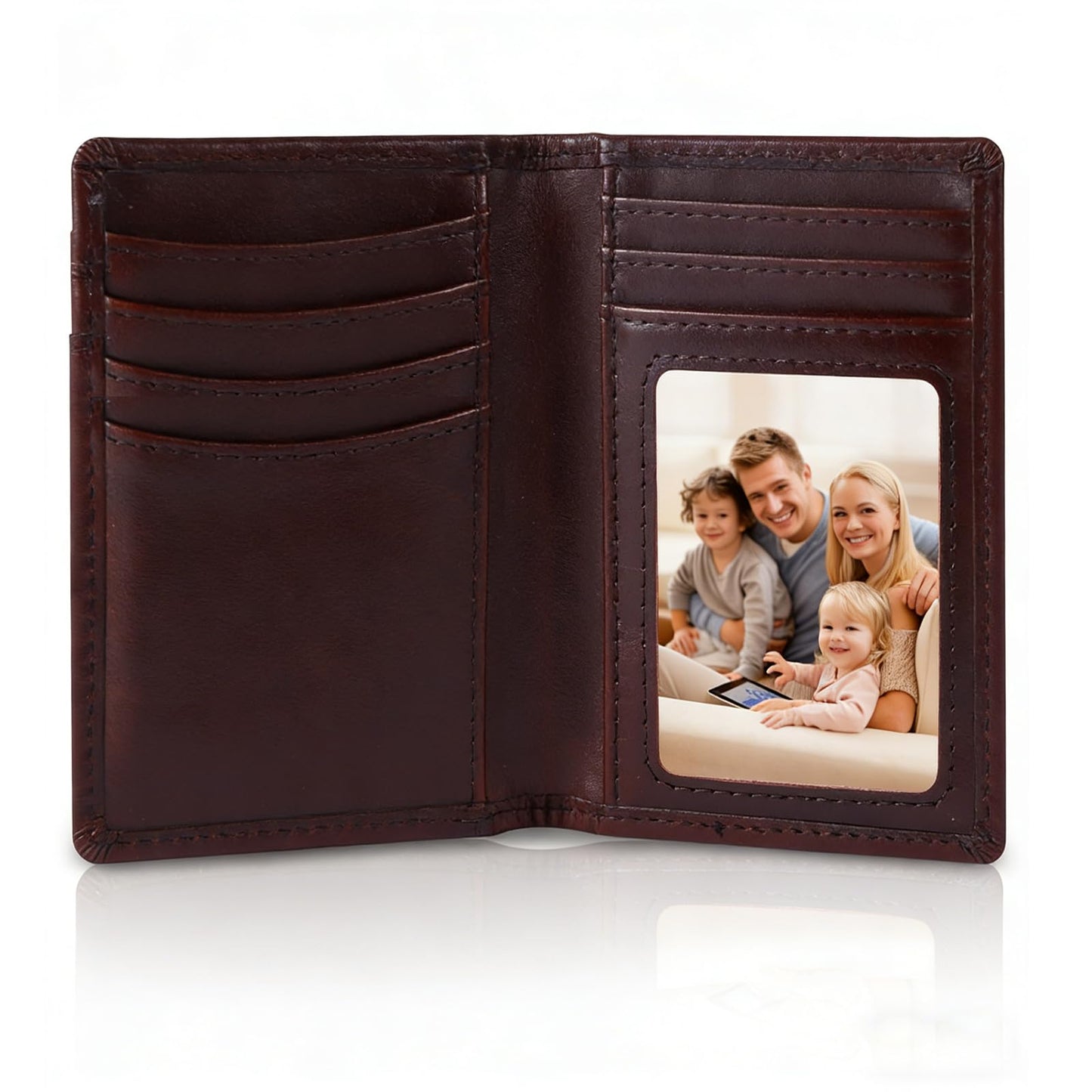 baotuiok Small Card Case Slim Mens Bifold Wallet，Thin Travel Minimalist Leather Wallet for Men， Credit Card Holder for Men(brown)