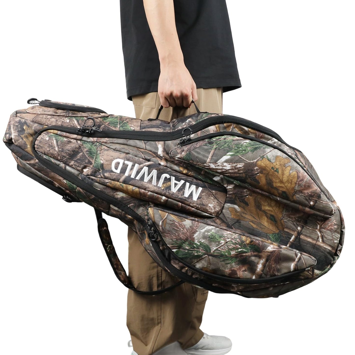 LWNAO Crossbow Case, Soft Shell Padded Crossbow Bag, Fits Scope Narrow Limb Crossbows for Hunting (Leaf Camo)
