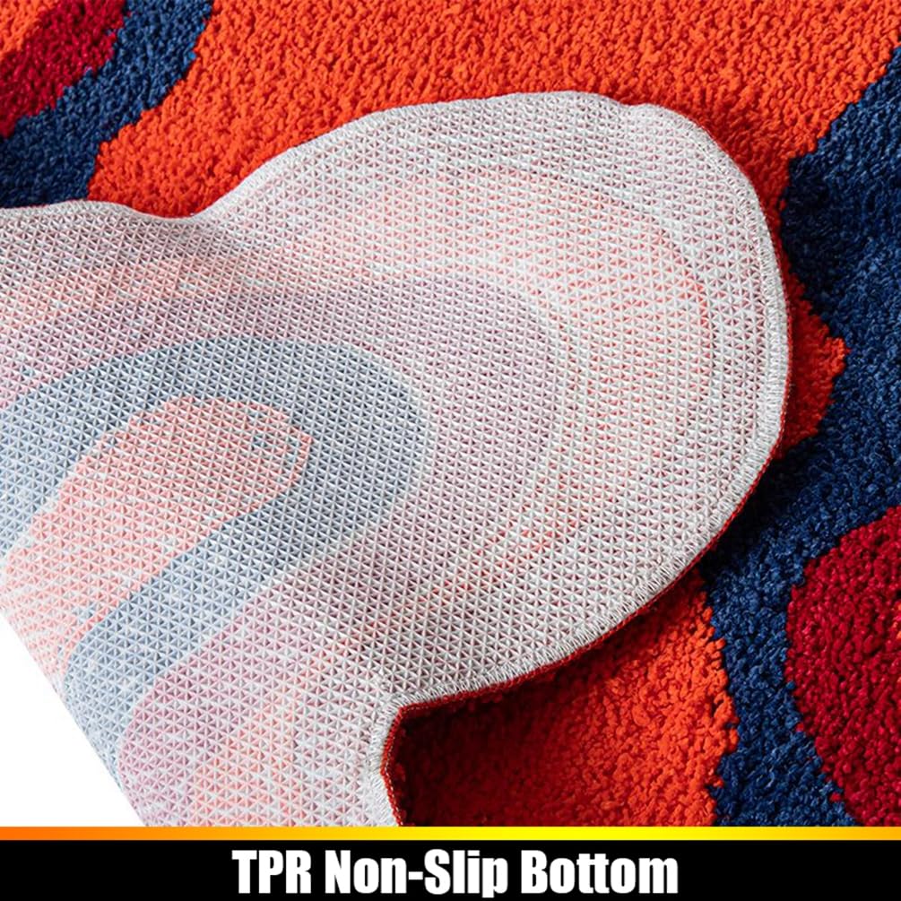 LIKETN Modern Irregular Shaped Bath Rugs for Bathroom,Soft Non-Slip Absorbent Shower Floor Mats Funny Aesthetic Decor Throw Carpet Illusion Wave Pattern Area Rug for Bedroom,Living Room 28" x 47"