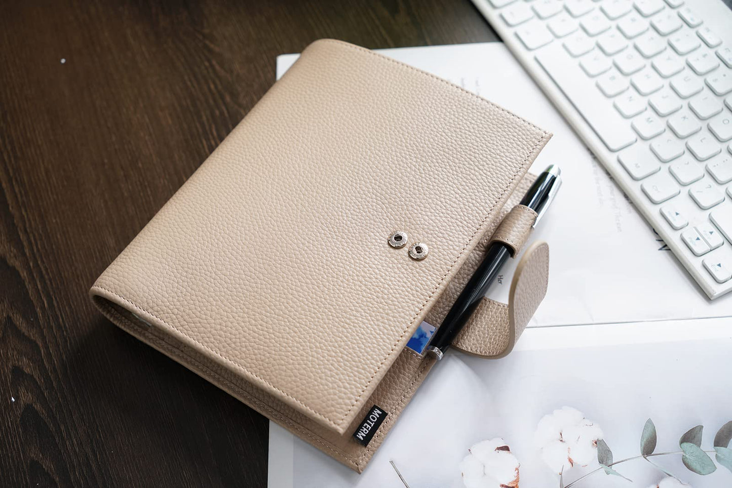 Moterm Leather Cover for HP Mini - with Back Pocket, Pen Loop and Card Slots(Pebble-Taupe)
