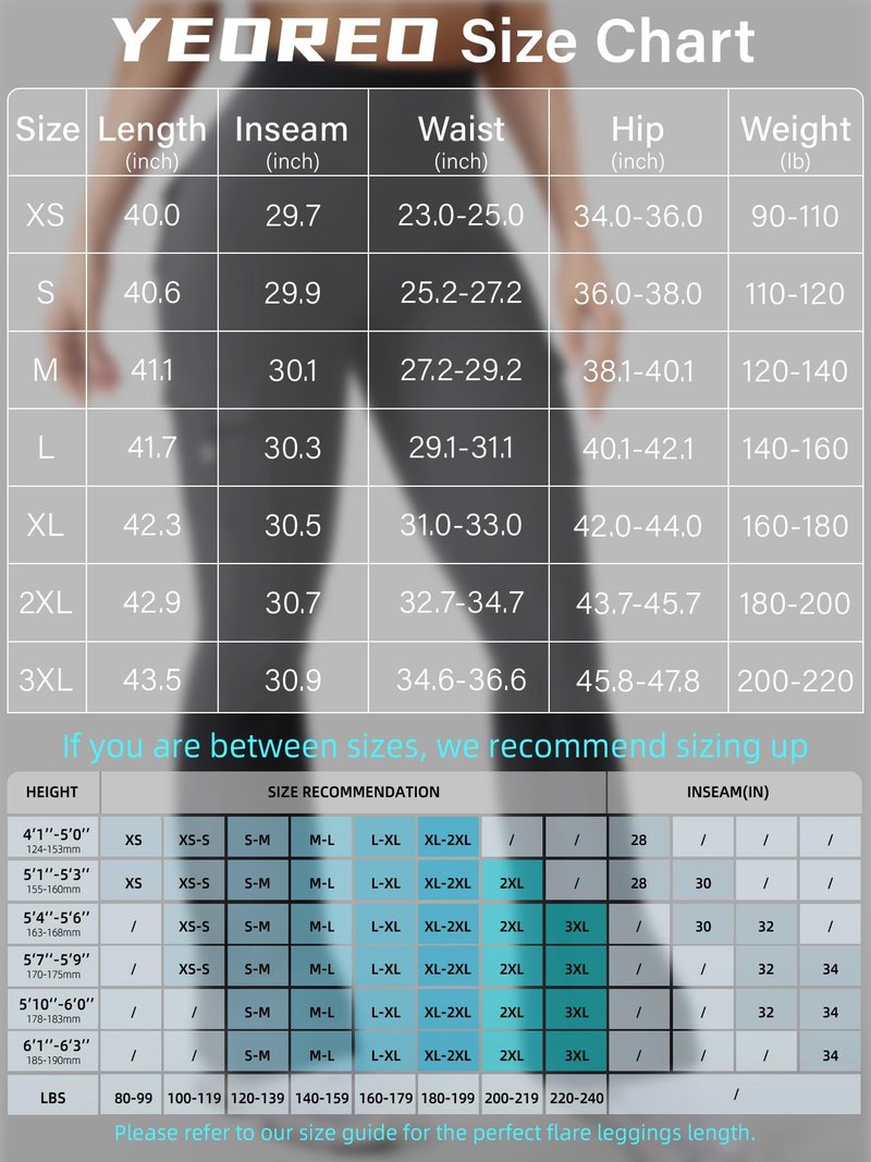 YEOREO CoreFlex Women Workout Flare Leggings with Pockets Hidden Scrunch High Waisted Cargo Gym Yoga No Front Seam Leggings Black XL