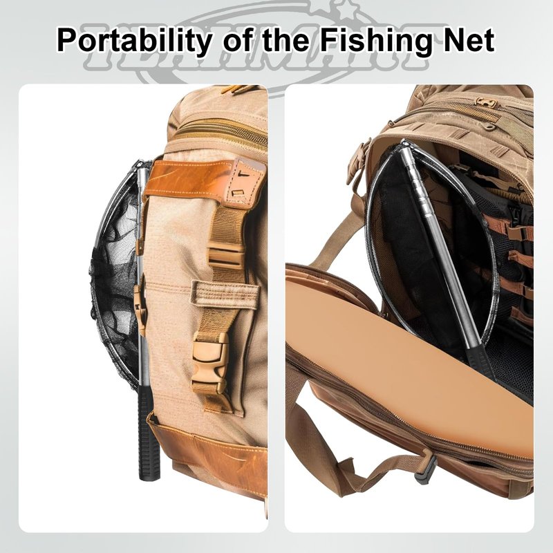 Yeahmart Fishing Net Minnow Nets with Aluminum Collapsible Telescopic Fishing Pole Handle and Nylon Mesh, Fishing Landing Net for Saltwater Freshwater, Extends to 61.4 inch (4 Sectional Handle-Round)