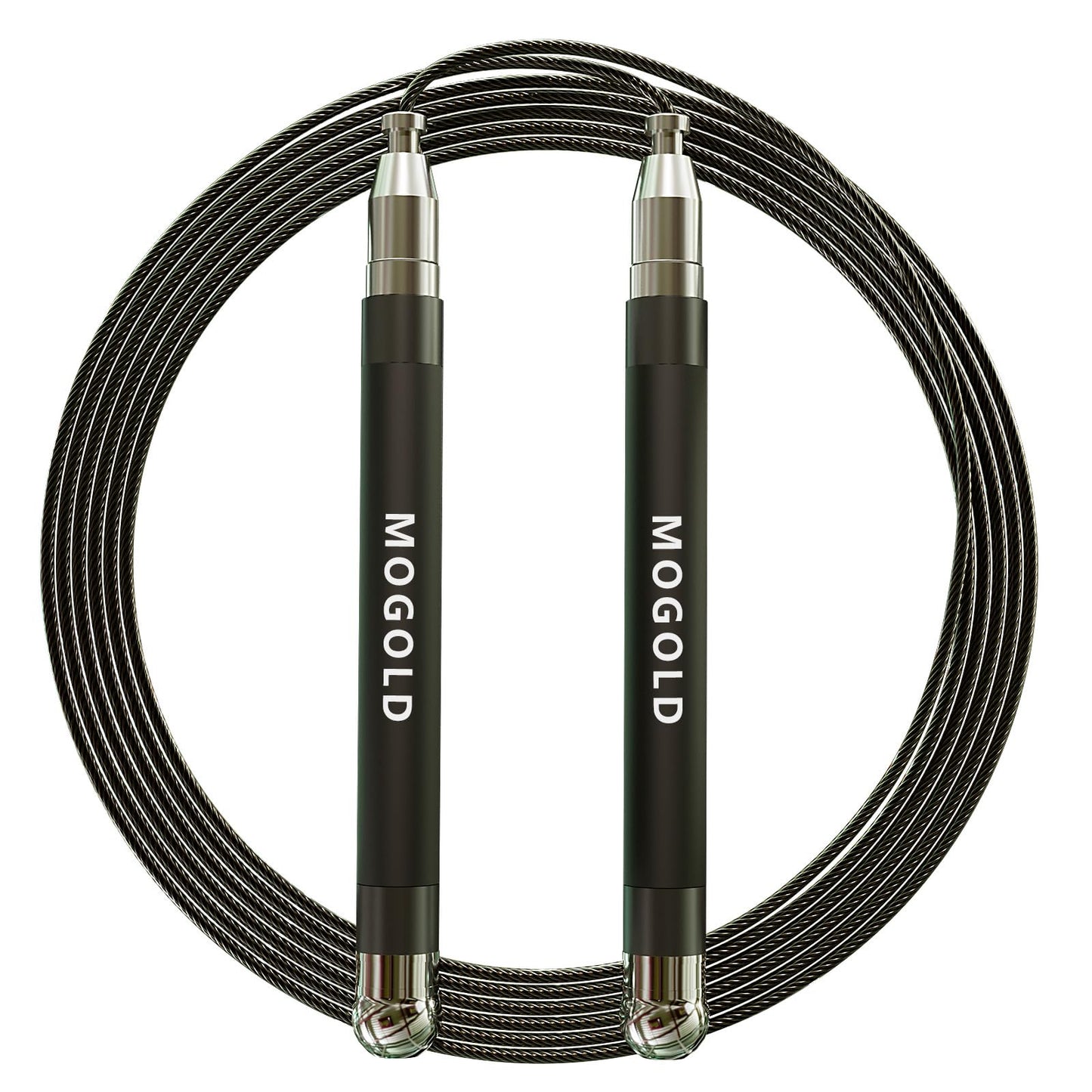 2-in-1 Speed Rope: 2mm for Boxing/MMA & 3mm for CrossFit - Tool-Free Adjustable Cable System with Dual Bearings - Sweatproof Hybrid Grip for High-Intensity Training