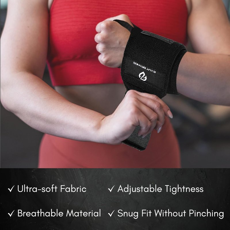 EVMT Premium Wrist Wraps for Weightlifting | Durable Lifting Straps for Enhanced Wrist Support | Perfect for Strength Training, Gym Workouts & General Athletics
