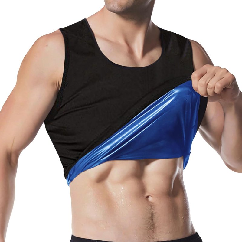 Men's Sauna Shirt - Short Sleeve Sweat Body Shaper Vest for Gym Workouts | Fitness Tank Top
