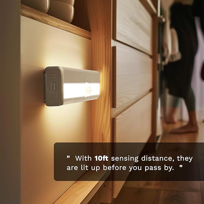 6 Pack LED Motion Sensor Lights, 10 LED Closet Battery Operated Lights, Stick-On Anywhere Magnetic Night Light Bar, Led Safe Light Indoor for Closet Stairs Wardrobe Under Cabinet
