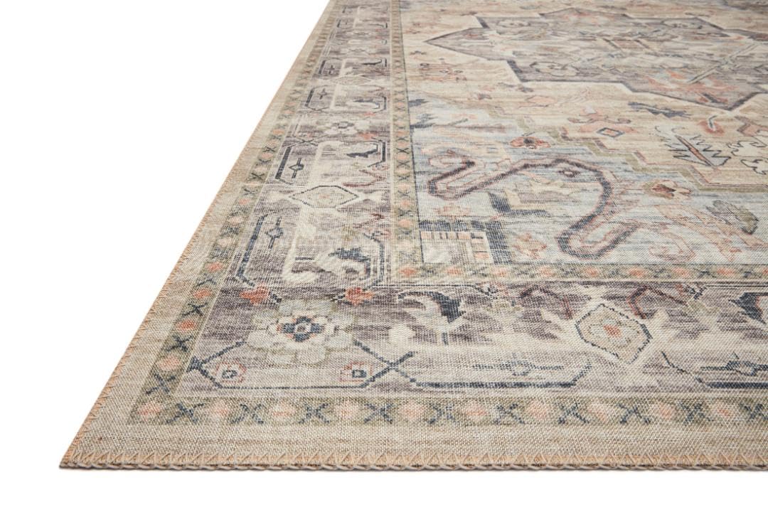 Loloi Hathaway Collection HTH-07 Multi/Ivory 9'-0" x 12'-0", .25" Thick, Area Rug, Soft, Durable, Printed, Modern, Low Pile, Non-Shedding, Easy Clean, Living Room Rug