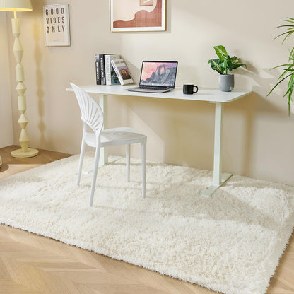 White Fluffy Area Rugs for Bedroom - 5x7 Soft Plush Shag Rug for Living Room Nursery Kids Room - Non Slip Fuzzy Shaggy Floor Carpets for Girls Boys Play Room Dorm Decor,Cream White