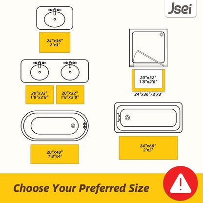 JSEI Non-Slip Bathroom Rugs, Self Adhesive No Sliding Bath Rugs Set of 2, Machine Washable Absorbent Bath Mat Set for Tub Shower & Single Sink 20”x32”+20”x48”, Beige, Diamond Pattern