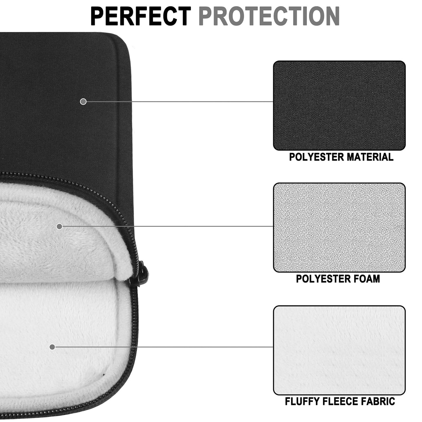 Laptop Sleeve 14 Inch, Water Resistant Traveling Computer Cover with Handle, Shockproof Protective Carrying Laptop Case Compatible for 14 Inch MacBook Air/Pro, HP, Dell, Asus, Lenovo, Black