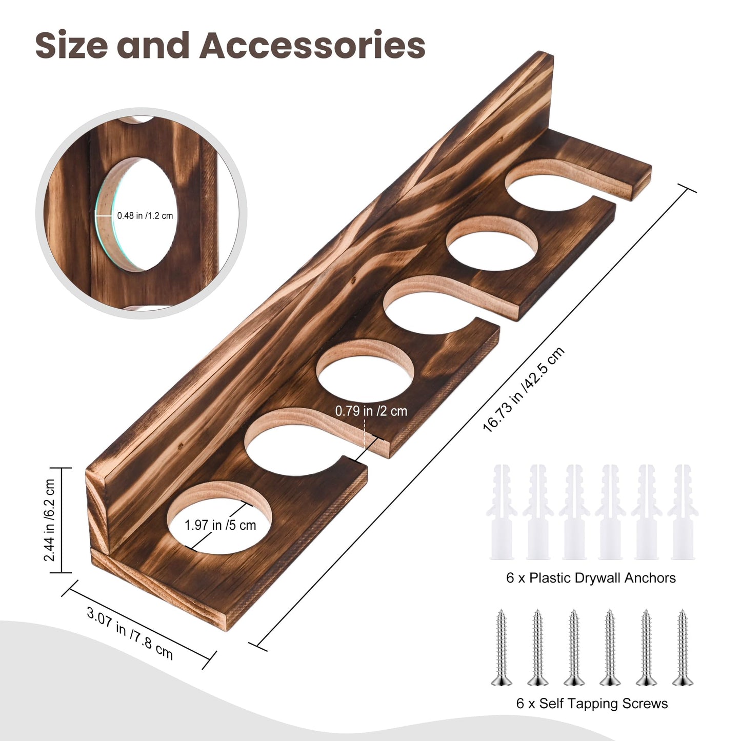 Wooden fishing rod holder Wall or Ceiling Mount – Holds Up to 6 Rods or Combos, Fishing Pole Holder for Garage, Boat, Cabin & Tackle Storage Organization