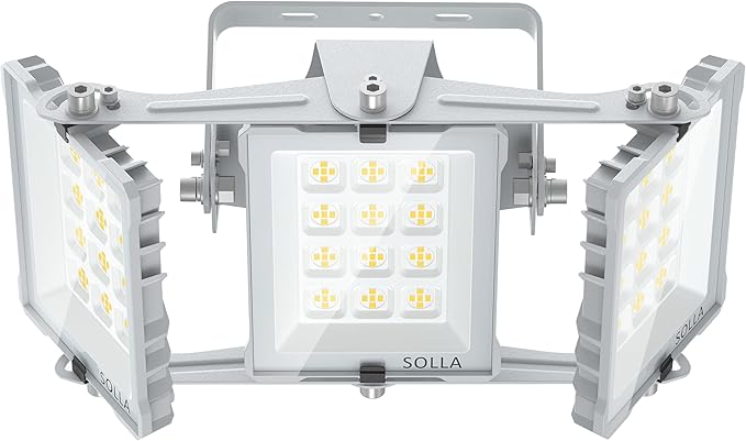 150W 2025 Plus New Upgraded LED Flood Light Outdoor, 15000LM Super Bright Stadium Lights, 6000K Daylight White, IP66 Waterproof, 3 Heads Adjustable Outdoor Floodlight for Yards, Arena, Garden