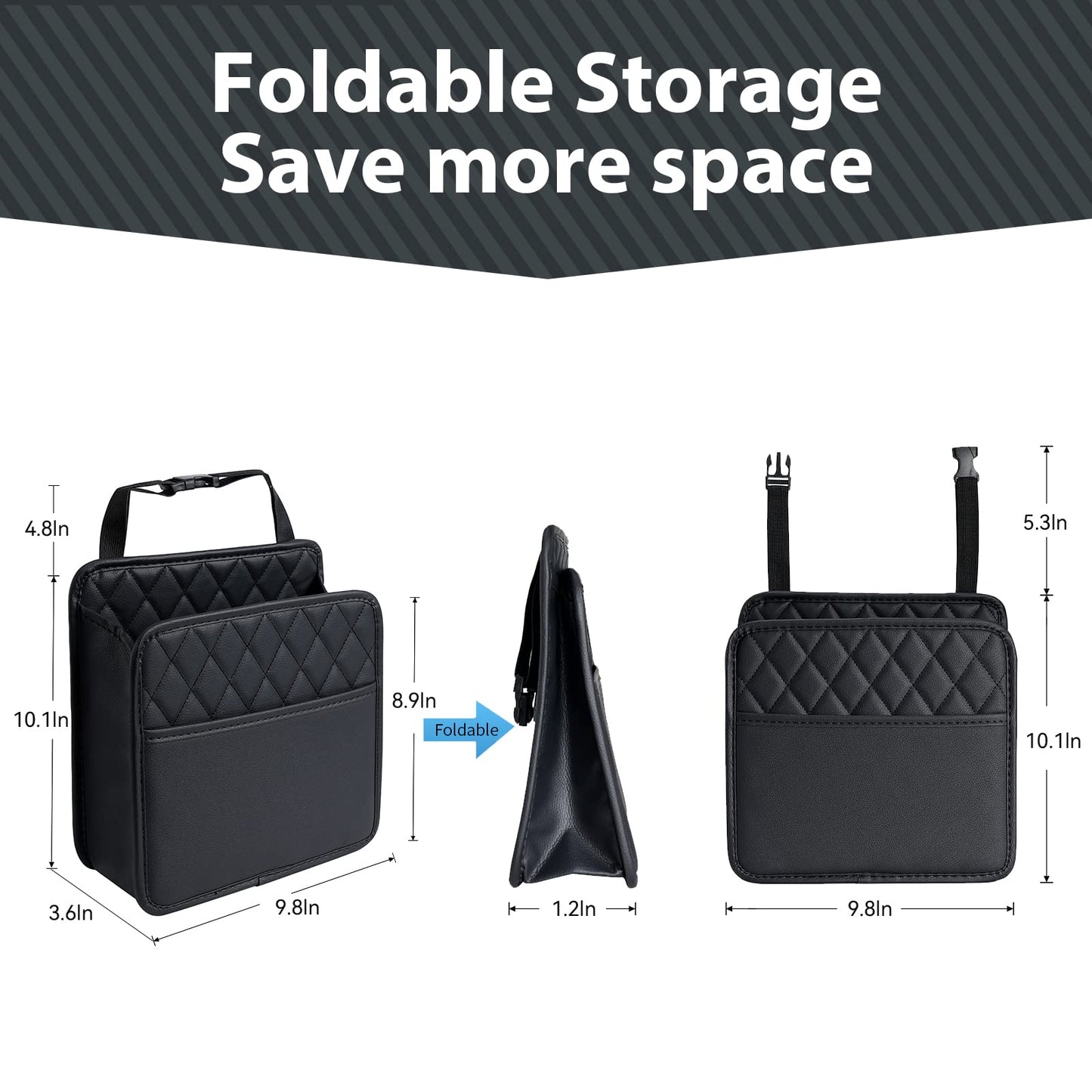 FrgKbTm 2Pack Car Seat Back Hanging Bag Car Document Holder Multi-Pocket Bottle Bag Storage Waterproof Pu Leather Box Organizer Travel Tidy Pouch Pocket Kids