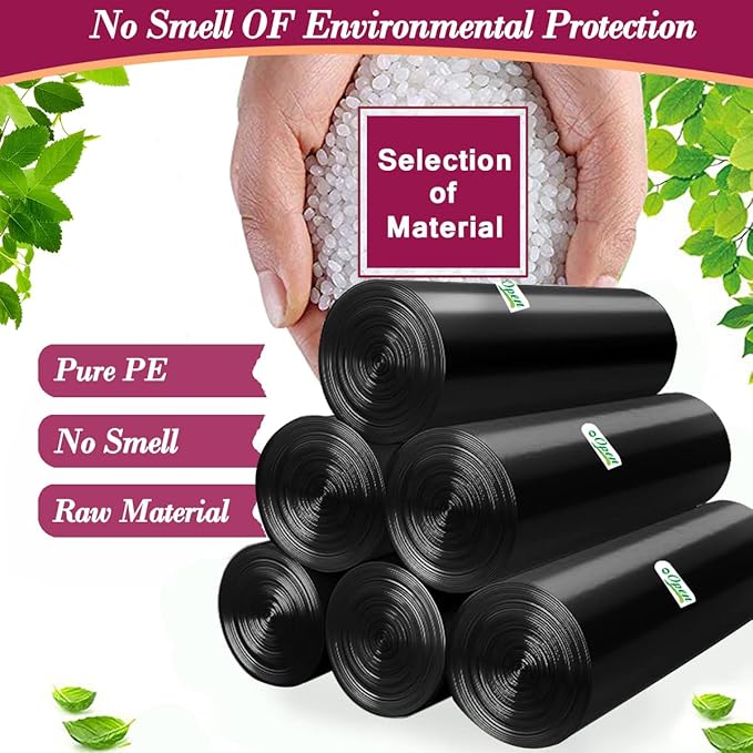 4 Gallon 180pcs Small Black Trash Bags Strong Garbage Bags, Bathroom Trash Can