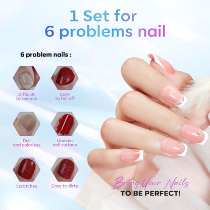 modelones 15 ml Nail Dehydrator and Primer, Acid Free Base Coat Natural Prep Dehydrate & Bond Primer Kit, Hema-Free Acrylic Nail Supplies