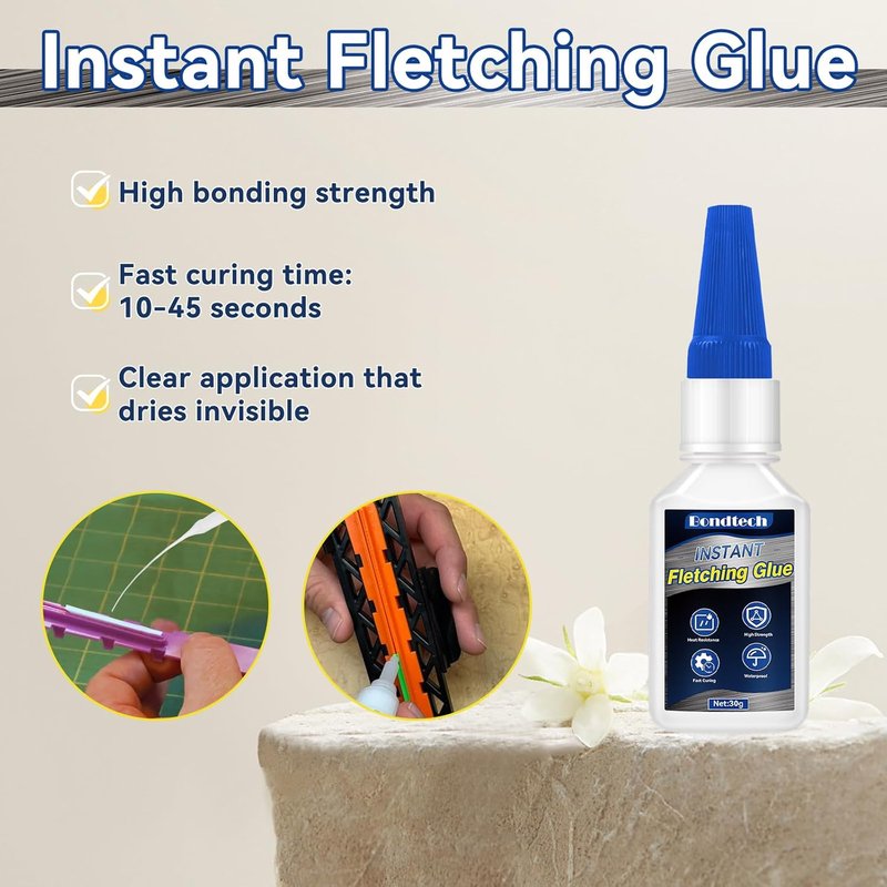 Fletching Glue - Instant Clear Adhesive for Carbon Arrows | 30g for Vanes, Feathers & Inserts