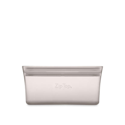 Zip Top Reusable Food Storage Bags | Medium Dish [Frost] | Silicone Meal Prep Container | Microwave, Dishwasher and Freezer Safe | Made in the USA