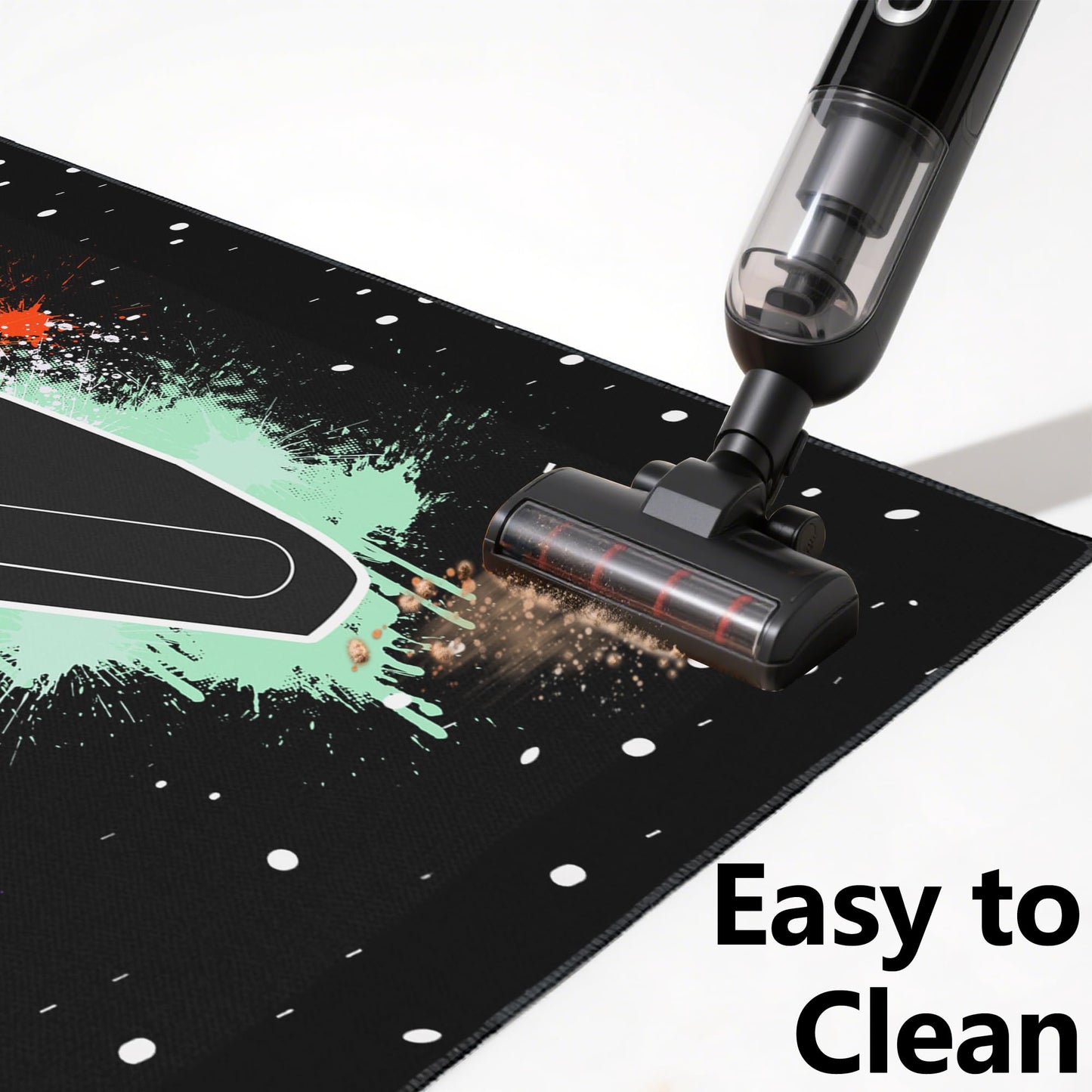 Vesocro Gamer Rug for Room,5x7 ft Non-Slip Cool Gaming Carpet for Bedroom Livingroom and Game Room Rugs Decor