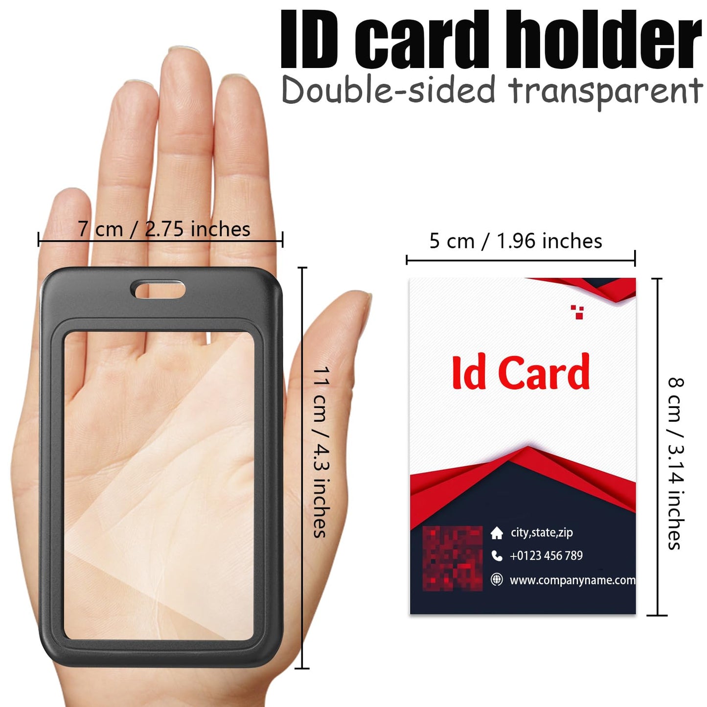 15 Pack Slide Badge Holder with Window, Dual-Sided Clear ID Badge Holders Set - ABS & Acrylic Material, 5 Color Mix for Credit Cards, Access Cards, Employee Badges