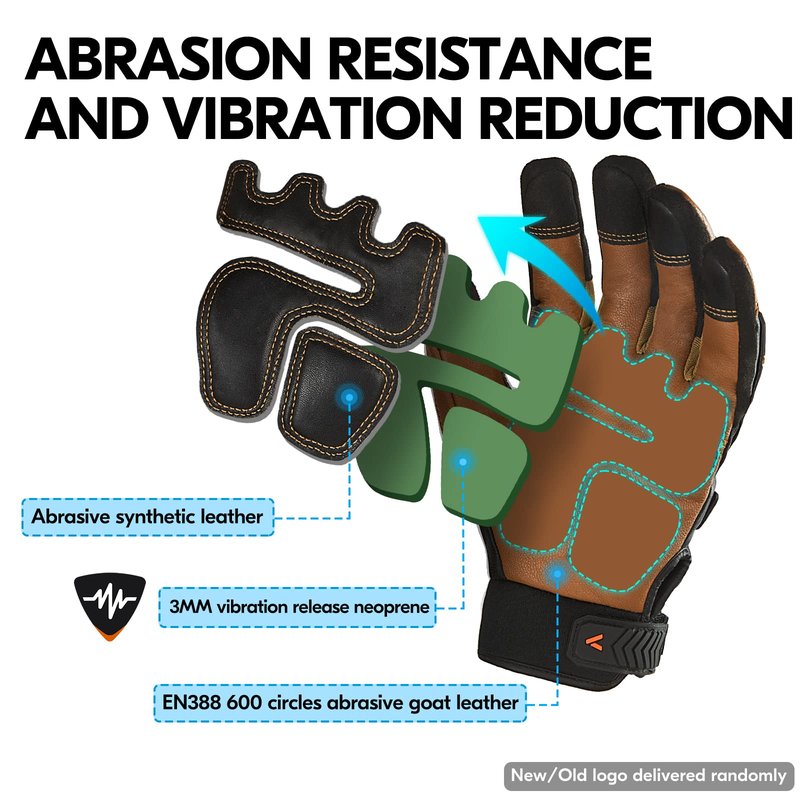 Vgo... -4℉ or above Winter Waterproof High Dexterity Heavy Duty Mechanic Glove, Anti-vibration, Anti-abrasion, Touchscreen (1 Pair,L,Brown,GA8954FW)