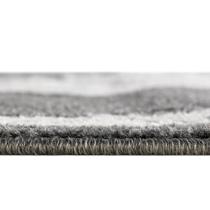 Unique Loom Parker Collection Area Rug - Kokulu (4' x 6' Oval, Charcoal/ Gray)