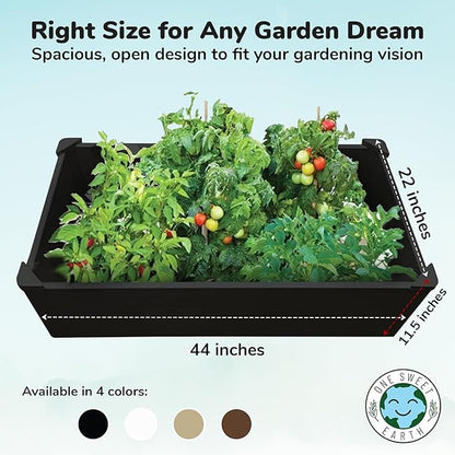 Raised Garden Bed - 2x4 ft Planter Box - Black HDPE - No Tools Needed - DIY Kit for Urban Gardening, Flowers, Herbs & Vegetables - Made in The USA