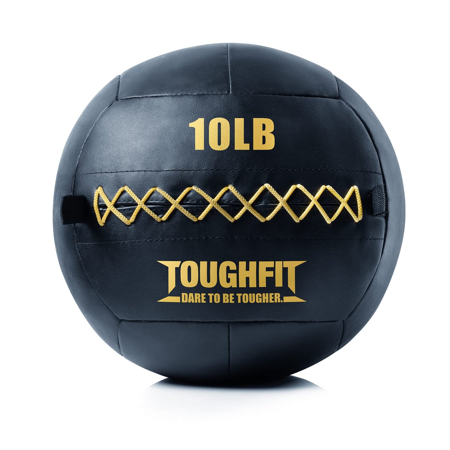 ToughFit Soft Wall Ball - Black Medicine Ball for Cardio Fitness Exercise - Weighted Med Ball for Strength and Conditioning Exercises, Cross Training Lunge, and Partner Toss (10LB)