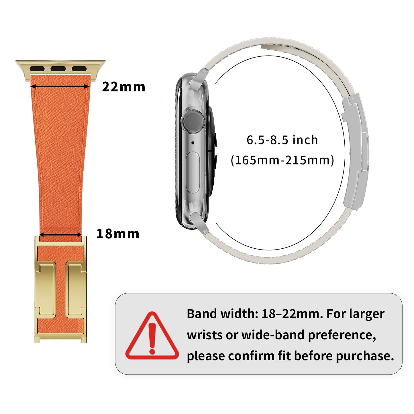 Designer Genuine Leather Band Compatible with Apple Watch Ultra/SE/Series 10/9/8/7/6/5/4/3/2/1 (49mm-38mm), Magnetic Buckle Replacement Strap for Men & Women