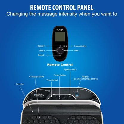 Foot Massager for Neuropathy Pain & Circulation by Quake Plate High RPM Oscillating Deep Tissue Foot & Calf Massager for Plantar Fasciitis Pain Relief, 30 Speed Vibrate with Gen 2 RF Remote