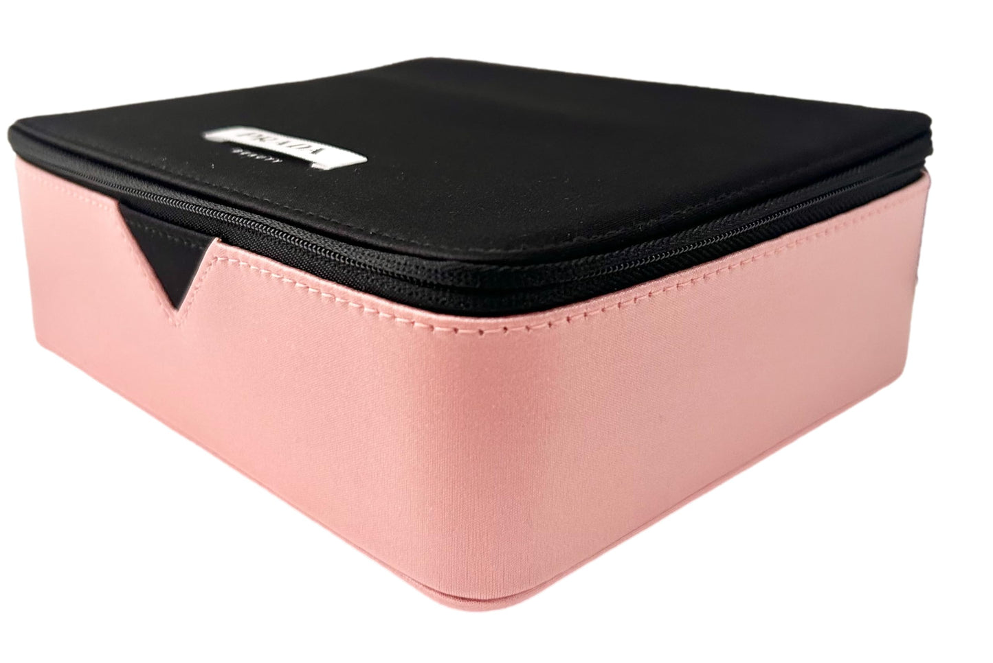 Prada Black Pink Train Case Beauty Fragrance Paradoxe Cosmetic Pouch Makeup Bag (EMPTY MAKEUP BAG) - Approx MEDIUM 7L x 6H x 2.5W - 0697