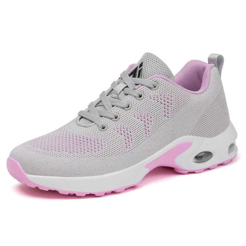 Mishansha Women's Ultra Lightweight Tennis Sneakers - Arch Support, Anti-Slip, Outdoor & Running Shoes - Grey, 9
