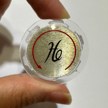 Universal Hot and Cold Faucet Index Buttons, 1.14 inch Inner Diameter Faucet Index Bathroom Sink Handle Buttons, Clear Acrylic with Gold for Delta/LDR/Delex/Peerless Two Clear Handles (4 pack)