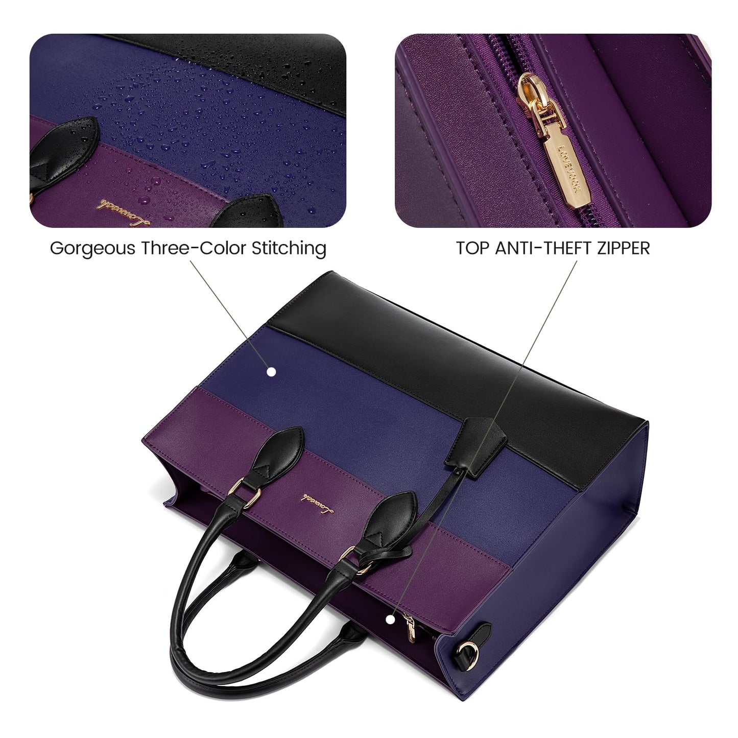 LOVEVOOK Laptop Tote Bag for Women, Work Totes Business Office Computer Briefcase with Clutch Purse