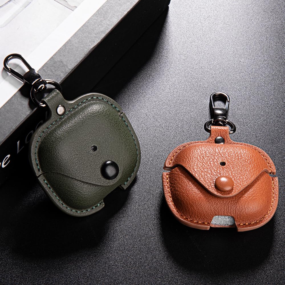 YQGFashbf for Airpods 4 Case Leather with Keychain, Stylish Retro Leather Wireless Charging Protective Headphone Case Cover for Apple Airpods 4th Generation 2024 Front LED Visible (Brown)