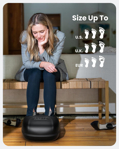 RENPHO Shiatsu Foot Massager Machine with Heat, Electric Heated Foot Massager with Remote for Plantar Fasciitis, Size Up to 11