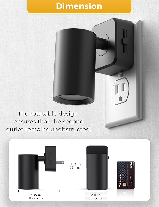 L LOHAS LED Night Lights Plug into Wall, [2-Pack] Decorative Night Lights with Dusk to Dawn Sensor,Brightness Adjustable,RGB Color Changing Nightlight for Bathroom,Hallway,Stairs