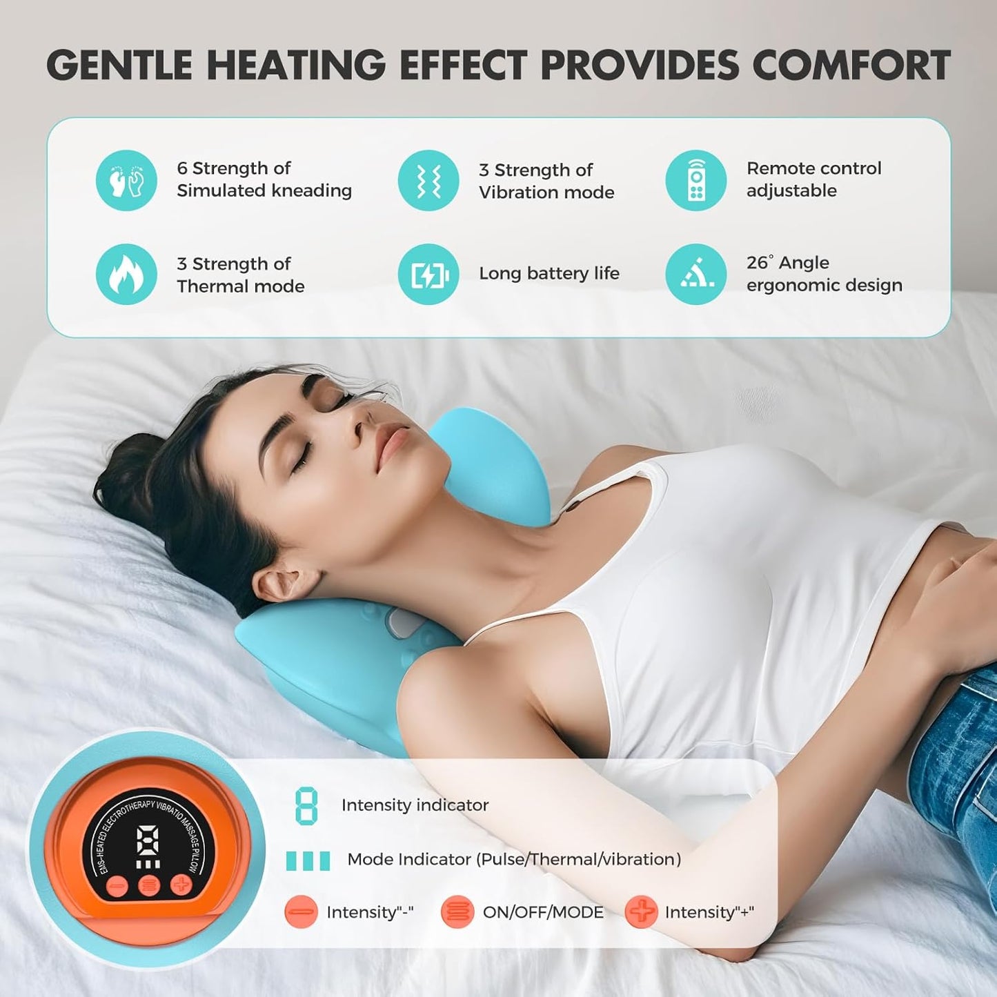 Smedz Neck Massager 2025 New Upgrade 3 in 1 Portable Massager with Heat &Comfortable Stretching–Adjustable Intensity for Neck & Shoulder Relaxation at Home, Office
