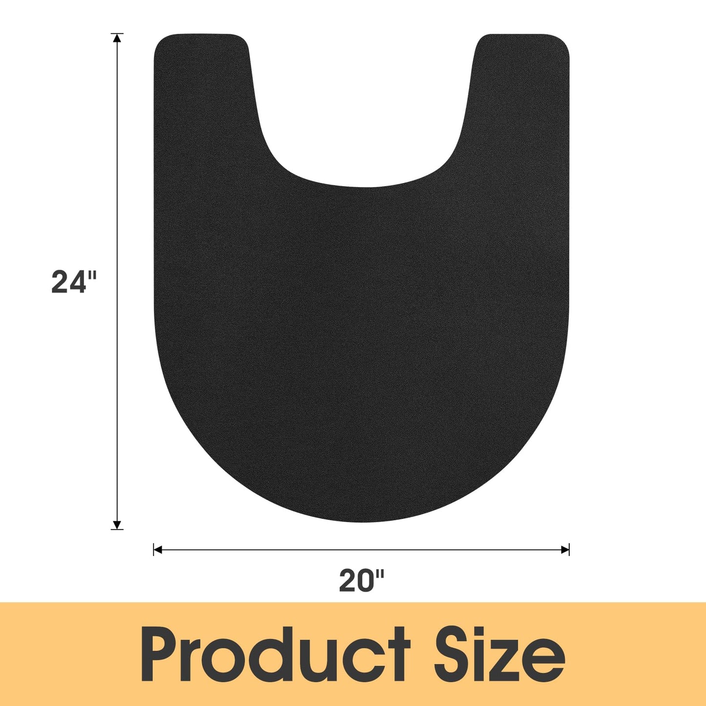 ACCUMTEK Non Slip Bath Mat, Thin Bathroom Rugs Fit Under Door, Quick Dry Bath Mats, Machine Washable Bath Rugs for Bathroom, Bathtub & Kitchen, Black/Solid/U-Shaped 24"x20"