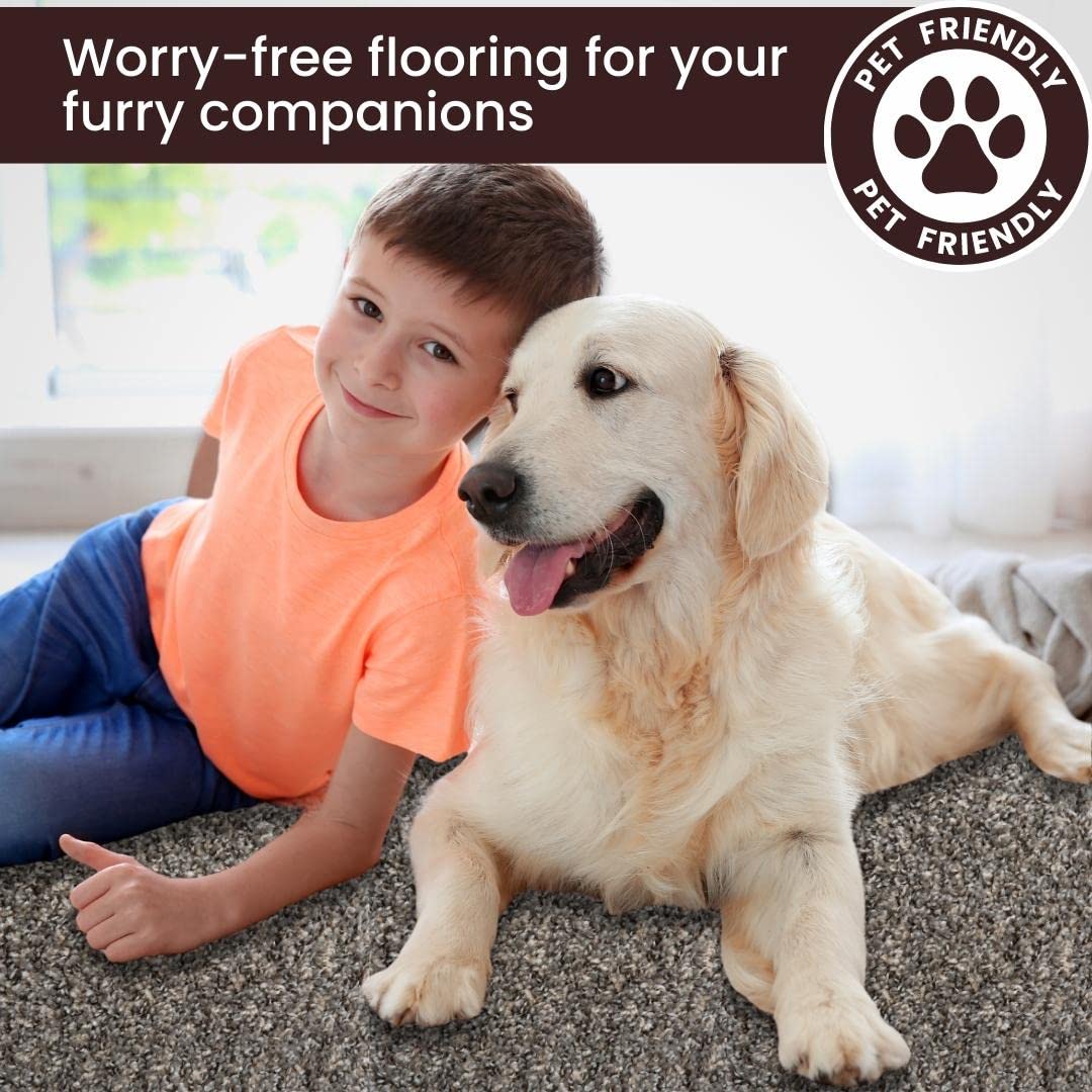 Smart Squares in A Snap Premium Plush Carpet Tiles, Made in USA – 18x18 Peel and Stick Floor Tiles with Attached Padding – Seamless DIY Carpet Squares (22.5 Sq Ft, 10 Pack, 783 Ironside)