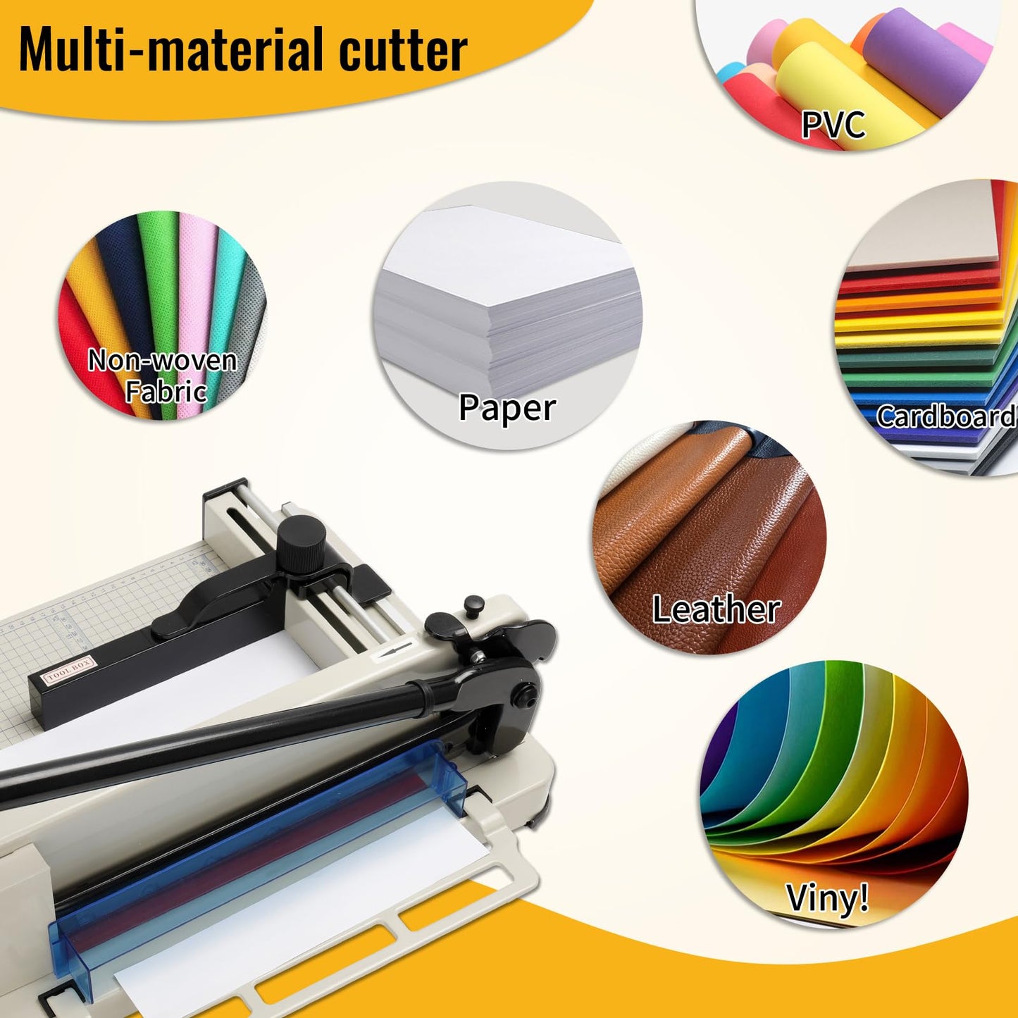 Guillotine Paper Cutter Heavy Duty 400 Sheet Capacity，Paper Cutter 12 Inch for A4 Paper with HSS Blade,Industrial Commercial Trimmer for Office,School,Print Shop,Safety Lock & Clear Grids
