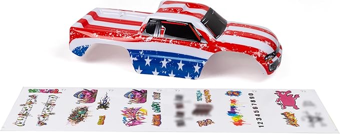 SummitLink Custom Body Compatible for 1/10 Scale RC Car or Truck (Truck not Included) (Flag Strip)